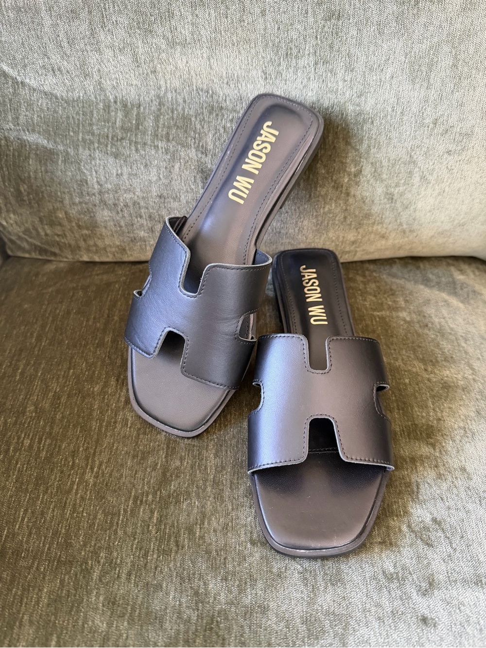 Jason Wu Black Leather Slide Mules